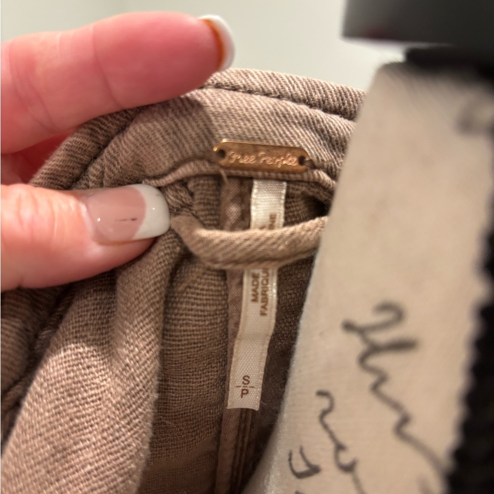 Free People Washed Rose Brown Double-Breasted Military Jacket - Picture 6 of 6